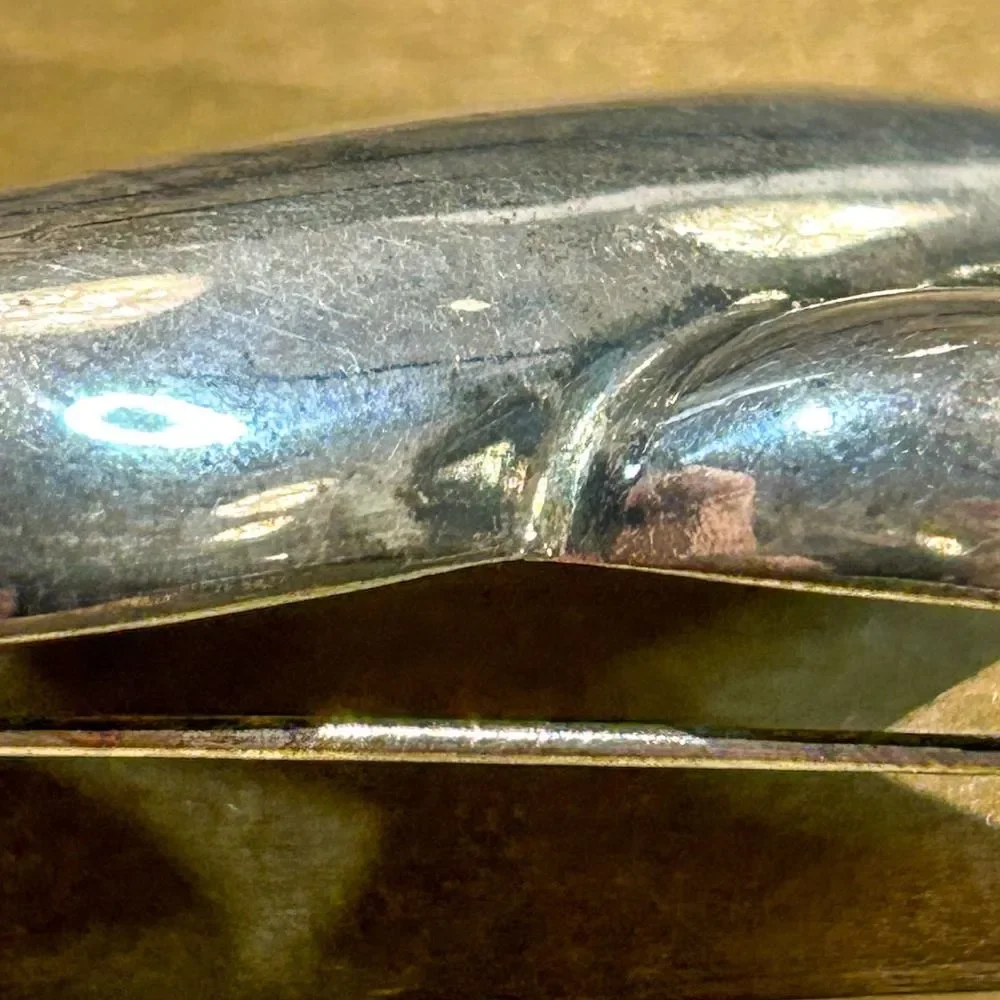 Givenchy Vintage Infinity Loop Brooch Silver Tone Ribbon Pin
